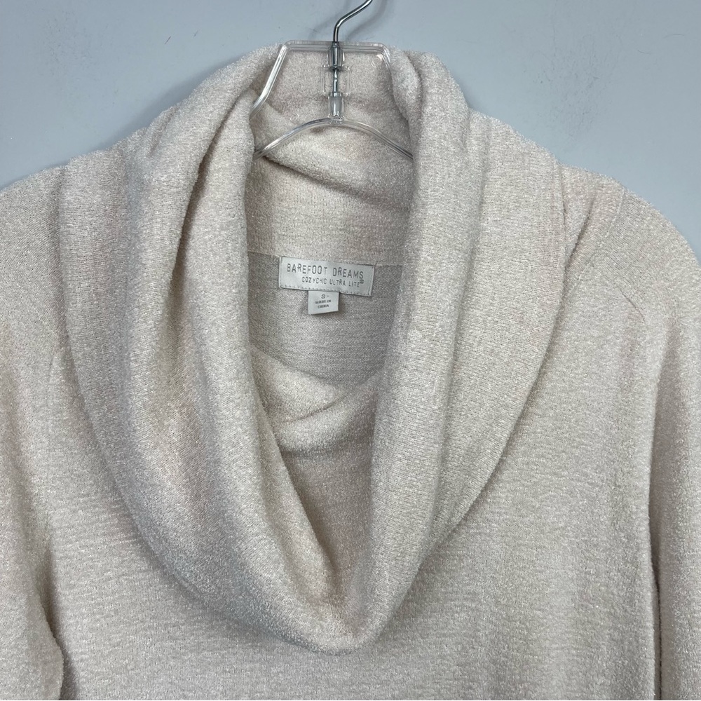 Barefoot Dreams CozyChic Ultra Lite Coastal Cowl Neck Tunic S Cozy Long Sweater - Picture 6 of 11